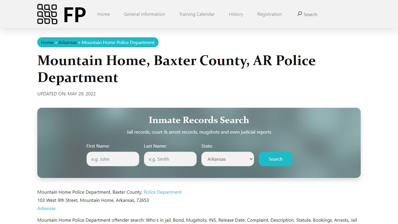 Mountain Home, AR Police - City Jail Inmates, Arrests